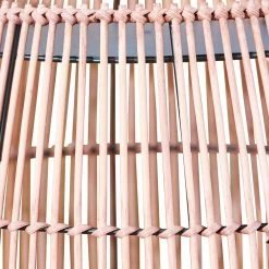 TeamsonUS Teamson Home Large Round Outdoor Patio Bamboo Side Table With Iron Top, Brown