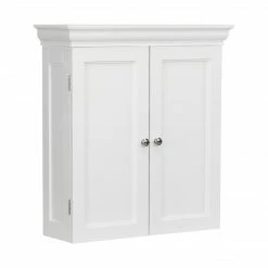 TeamsonUS Teamson Home Stratford Two Door Removable Wall Cabinet With Two Contemporary Style Doors, White
