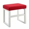 TeamsonUS Teamson Home Bellezza Kids Vanity Stool, White/Coral Red