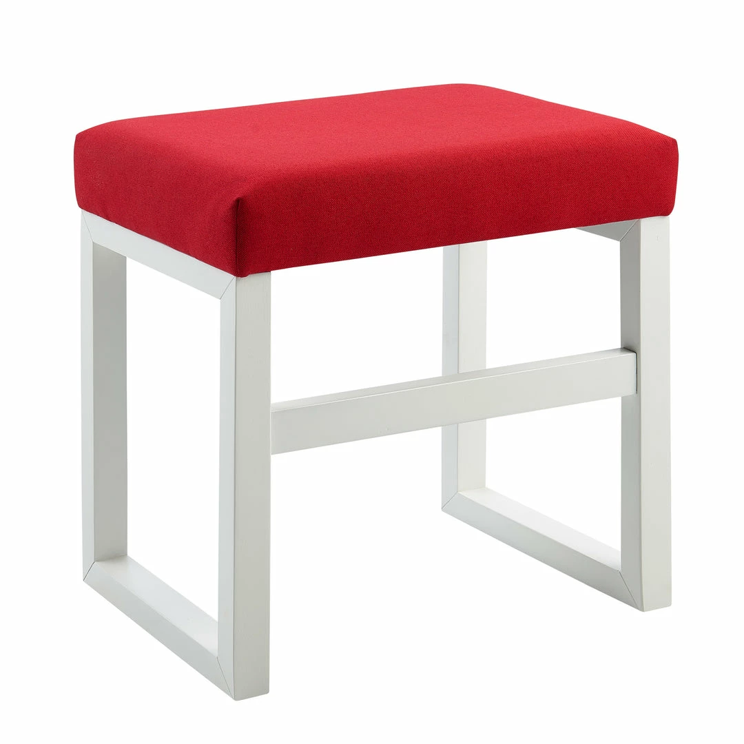 TeamsonUS Teamson Home Bellezza Kids Vanity Stool, White/Coral Red