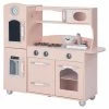 TeamsonUS Teamson Kids Little Chef Westchester Retro Play Kitchen, Pink