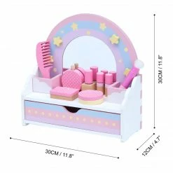 TeamsonUS Teamson Kids Little Dreamer Wooden Tabletop Vanity Set With 9 Play Accessories, Pink