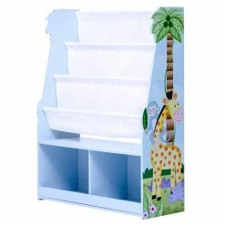 TeamsonUS Fantasy Fields Kids Sunny Safari Wooden Display Bookshelf With Storage Drawer, Multicolor