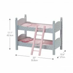 TeamsonUS Kids Olivia's Little World Polka Dots Princess Double Bunk Bed For 18