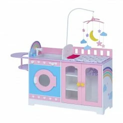 TeamsonUS Olivia's Little World Wooden 6-in-1 Baby Doll Changing Station, Pink/Purple New