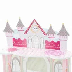TeamsonUS Fantasy Fields Kids Dreamland Castle Vanity Set With Chair And Accessories, White/Pink