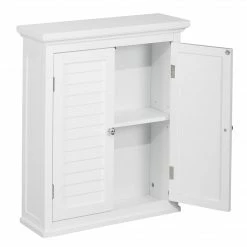 TeamsonUS Teamson Home Glancy Wooden Wall Cabinet With Shutter Doors, White
