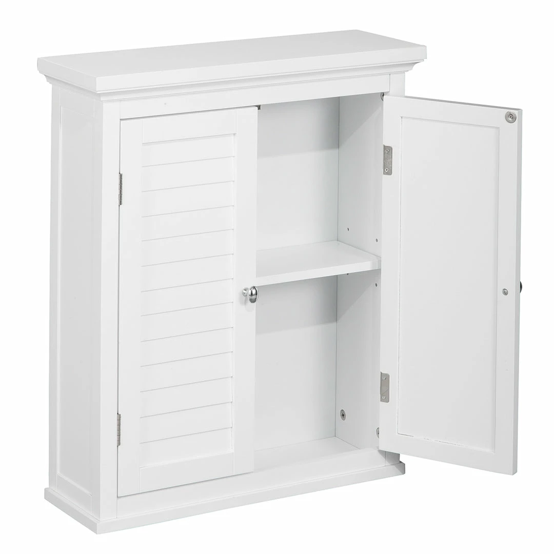 TeamsonUS Teamson Home Glancy Wooden Wall Cabinet With Shutter Doors, White
