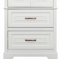 TeamsonUS Teamson Home St. James Wooden Linen Tower Cabinet With 2 Drawers, White