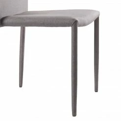 TeamsonUS Teamson Home Fabric Dining Chair With Metal Legs, Set Of 2, Light Gray