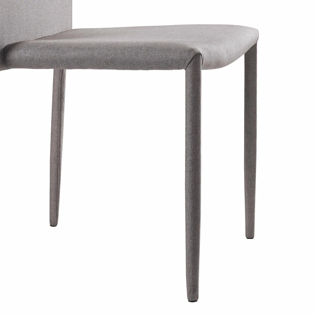 TeamsonUS Teamson Home Fabric Dining Chair With Metal Legs, Set Of 2, Light Gray