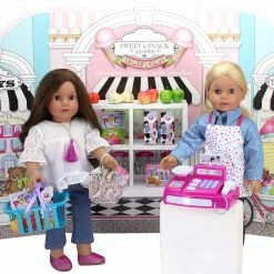 TeamsonUS Kids Sophia's 14 Piece Grocery Basket Food Set For 18'' Dolls, Multicolor