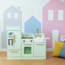 TeamsonUS Teamson Kids - Little Chef Chelsea Modern Play Kitchen - Mint / Gold
