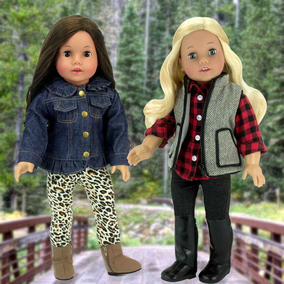 TeamsonUS Kids Sophia's Jean Jacket, Leggings, And Boots Set For 18" Dolls