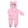TeamsonUS Kids Sophia's Fleece Bear Hooded Snowsuit Outfit For 15'' Dolls, Light Pink
