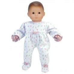 TeamsonUS Sophia's Floral Print PJ Outfit For 15'' Dolls, White/Pink Kids