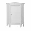 TeamsonUS Teamson Home Glancy Wooden Corner Floor Cabinet With Shutter Door, White