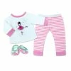 TeamsonUS Sophia's - 15" Doll - Ballerina Print Pj's & Slippers Set - Light Pink