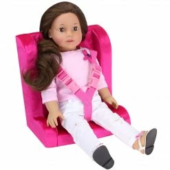 TeamsonUS Sophia's Plush Car Seat For 15'' To 18'' Dolls, Hot Pink Kids