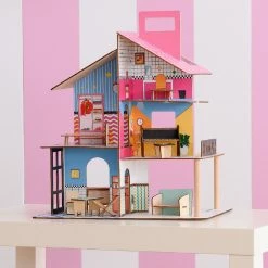 TeamsonUS Teamson Kids 360 Pop Dollhouse With 12 Accessories For 3.5" Dolls, Multicolor
