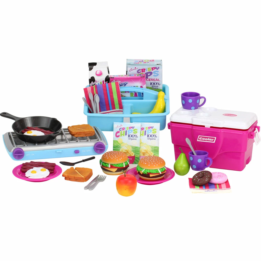 TeamsonUS New Sophia's 9 Piece Camp Stove And Food Set For 18" Dolls, Multicolor