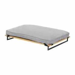 TeamsonUS Teamson Pets Hassan Large Elevated Dog Bed With Frame And Cushion, Gray