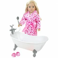 TeamsonUS Sophia's Classic Clawfoot Bathtub Pretend Furniture For 18" Doll Kids