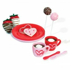 TeamsonUS Sophia's Dessert Set With Hot Cocoa For 18 Inch Dolls, Red/Pink Kids