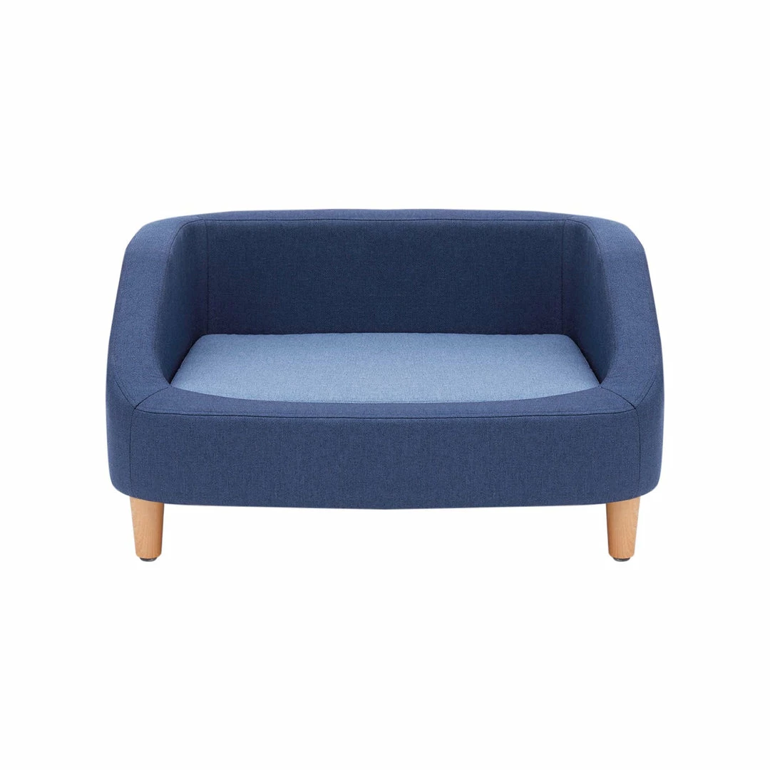 TeamsonUS New Teamson Pets Bennett Elevated Linen Sofa Pet Daybed For Small And Medium Dogs, Navy