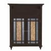 TeamsonUS Teamson Home Windsor Wooden Floor Cabinet With Glass Mosaic Doors, Dark Espresso