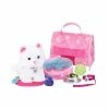 TeamsonUS Kids Sophia's White Plush Kitty Cat And Accessories Set For 18" Dolls