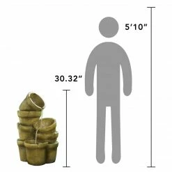 TeamsonUS Teamson Home Stacked Pots Outdoor Garden Fountain