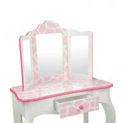 TeamsonUS Fantasy Fields - Fashion Giraffe Prints Gisele Play Vanity Set - Pink / White