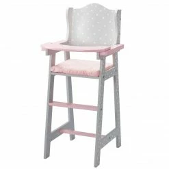 TeamsonUS Olivia's Little World Polka Dots Princess Kids Baby Doll High Chair, Gray