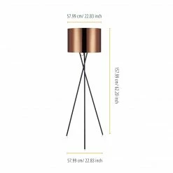 TeamsonUS Teamson Home Cara Tripod Floor Lamp With Copper Shade