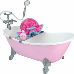 TeamsonUS Sophia's Pink Bathtub And Shower Accessories Set For 18" Dolls