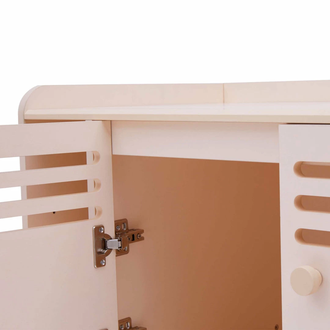 TeamsonUS Teamson Pets Robin Vented Wooden Cat Litter Box Enclosure Storage Bench, White