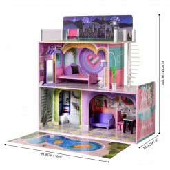 TeamsonUS Olivia's Little World Kids Wooden Dreamland Sunset 3-Level Dollhouse Set New