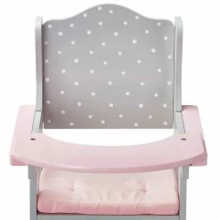 TeamsonUS Olivia's Little World Polka Dots Princess Kids Baby Doll High Chair, Gray
