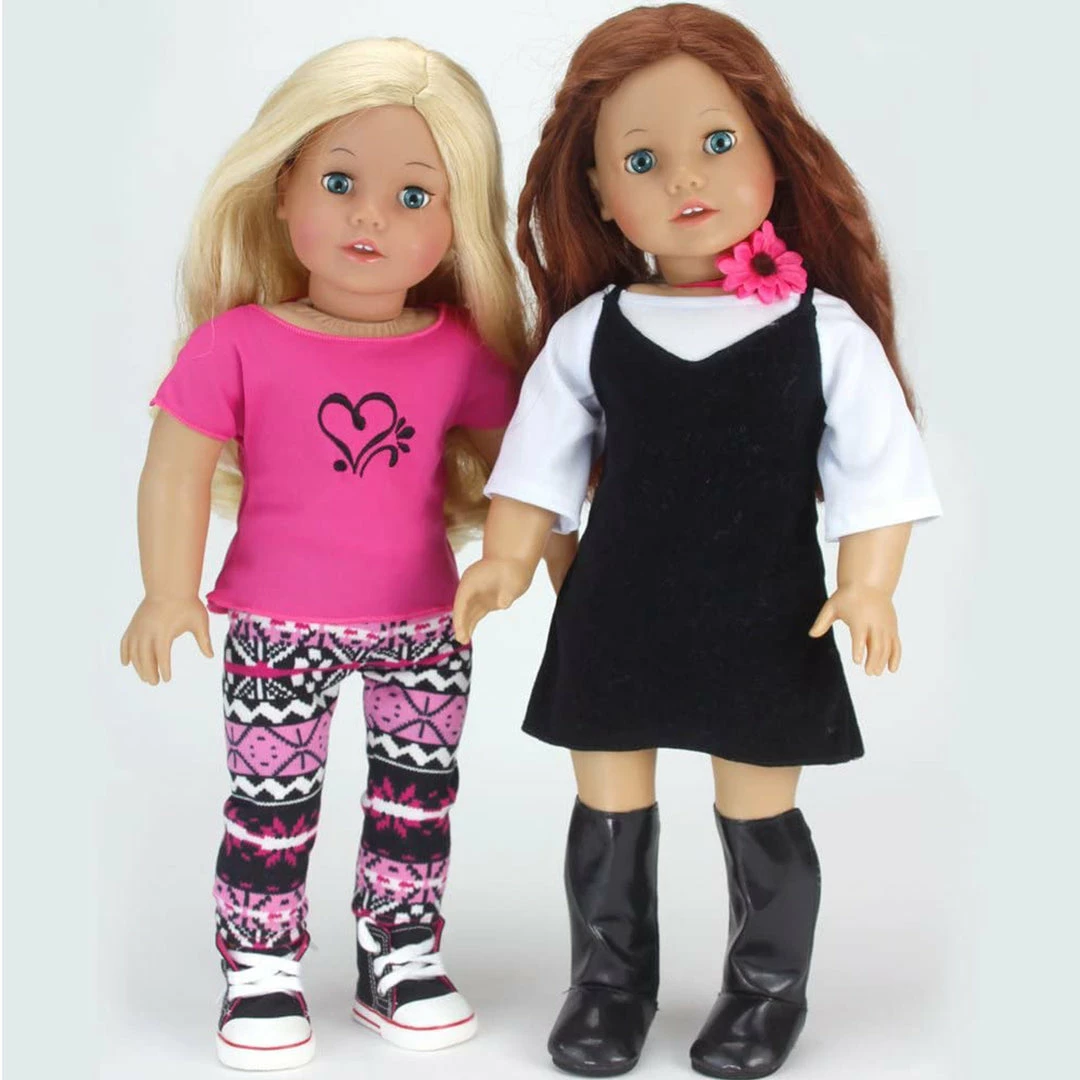 TeamsonUS Sophia's 11 Piece Spring Set For 18" Dolls, Pink/Black