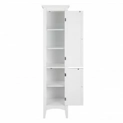 TeamsonUS Teamson Home Glancy Wooden Tall Tower Cabinet With Storage, White