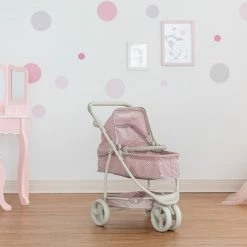 TeamsonUS Olivia's Little World Polka Dots Princess 2-in-1 Baby Doll Stroller, Pink