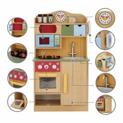 TeamsonUS Teamson Kids - Little Chef Florence Classic Play Kitchen - Wood Grain