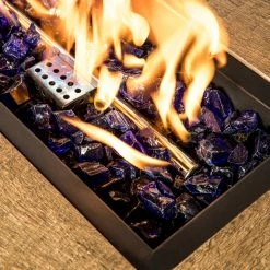 TeamsonUS Teamson Home 1/2 Inch Reflective Fire Glass For Fire Pits 9 Lb / 4 Kg Bag, Blue