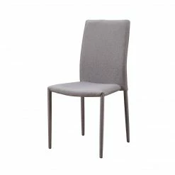 TeamsonUS Teamson Home Fabric Dining Chair With Metal Legs, Set Of 2, Light Gray
