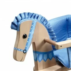 TeamsonUS Fantasy Fields Zoo Kingdom Kids Rocking Horse, Tan/Blue