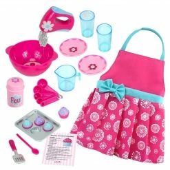 TeamsonUS Sophia's Baking Accessories And Apron Set For 18" Dolls, Pink Kids