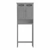 TeamsonUS Teamson Home Dawson Contemporary Wooden Over-the-Toilet Storage Cabinet With Two Doors, Gray