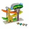 TeamsonUS Teamson Kids Preschool Play Lab Wooden Safari Ramp Racer With Animal Print Cars, Multicolor
