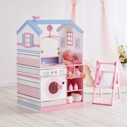 TeamsonUS Olivia's Little World Baby Doll Changing Station Dollhouse With Storage, Pink Kids